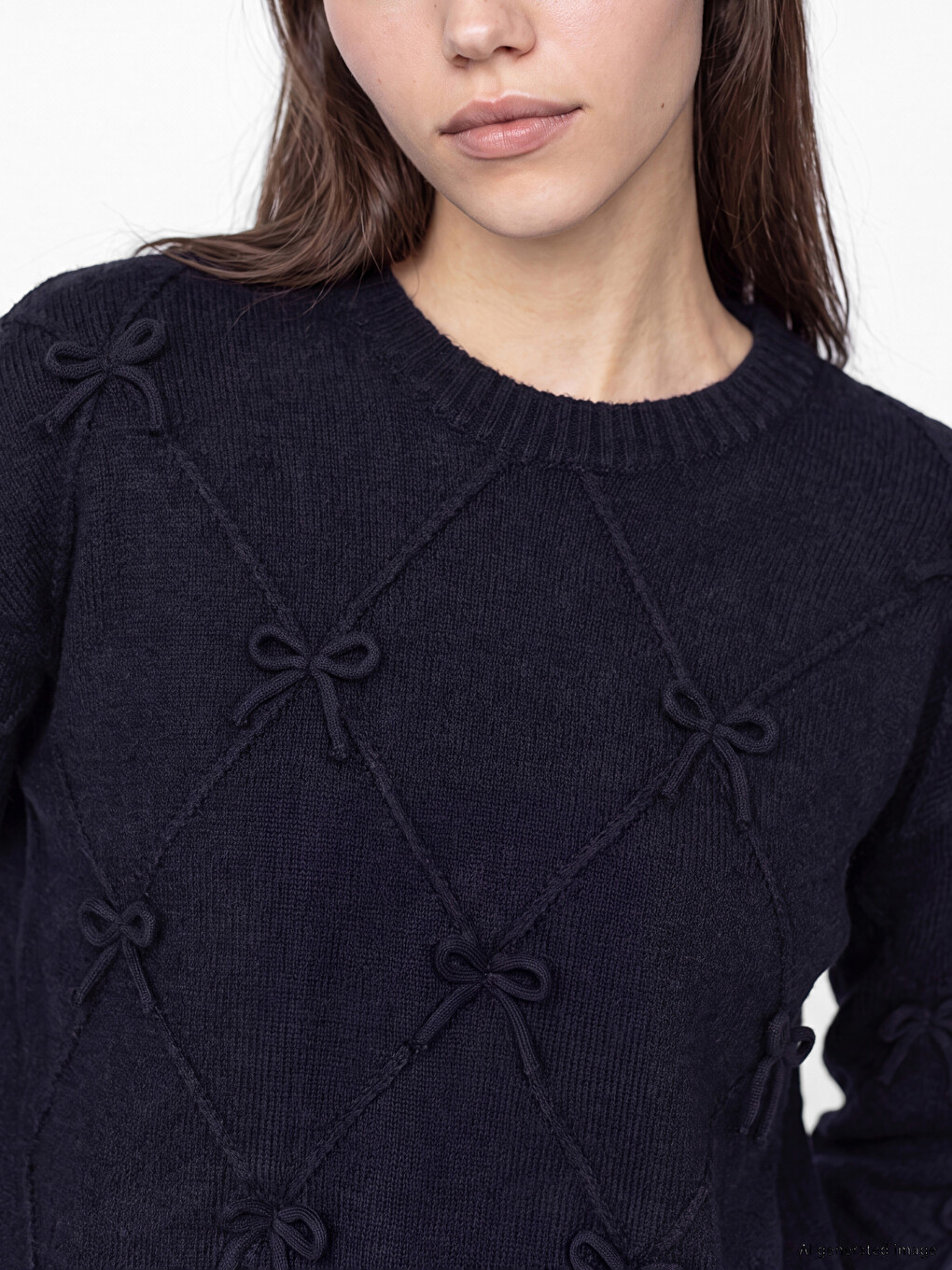 Bow Detailed Women's Knitwear Sweater-2