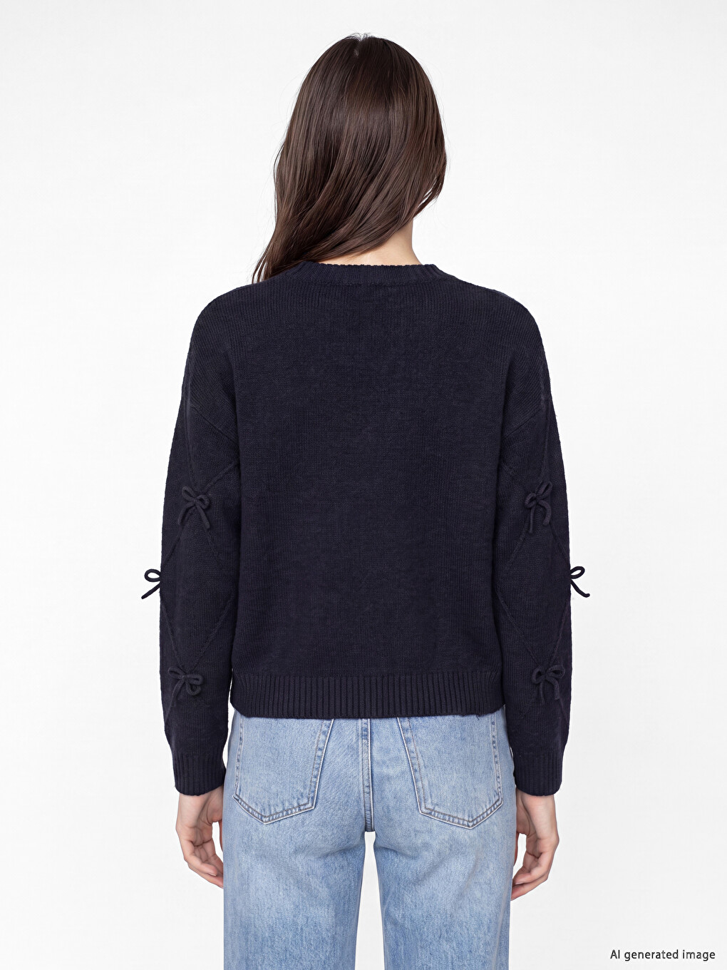 Bow Detailed Women's Knitwear Sweater-3