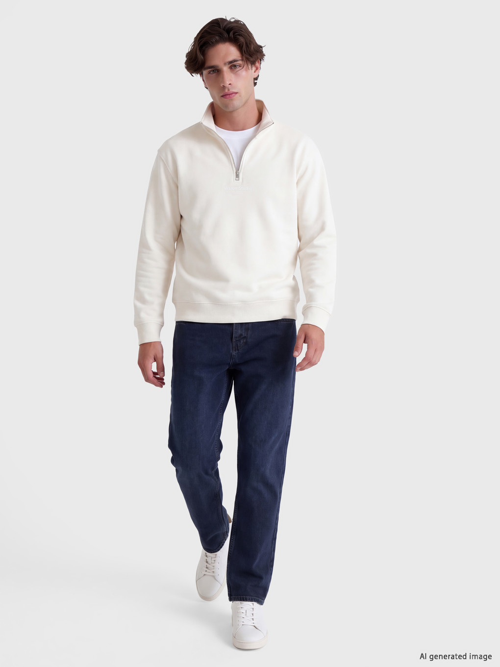 Man Beige Sweatshirt-1