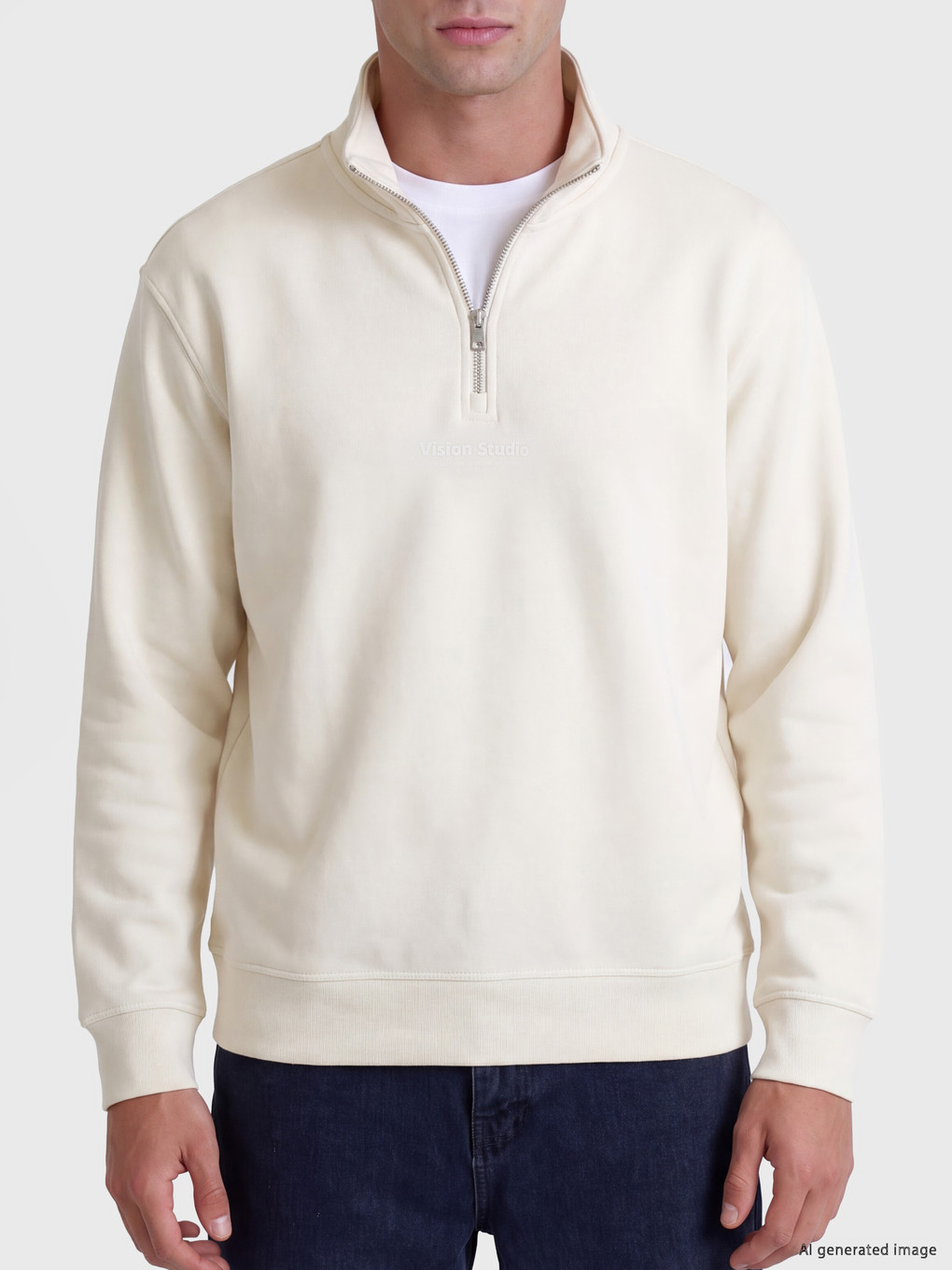 Man Beige Sweatshirt-2