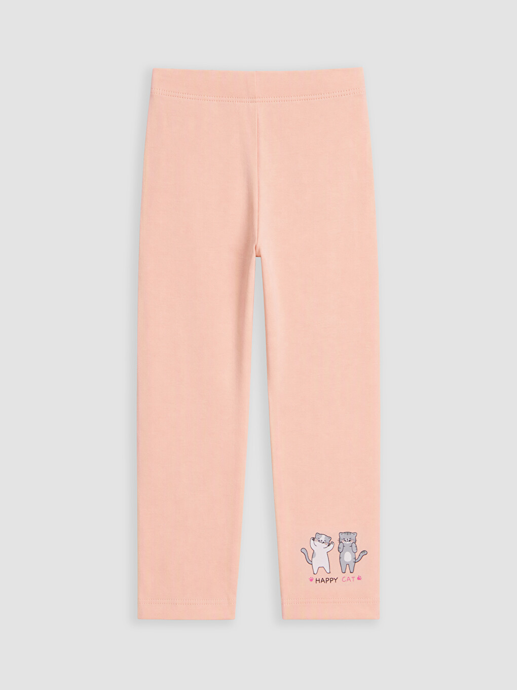 Pembe Baskılı Kız Çocuk 2'li Tayt-1