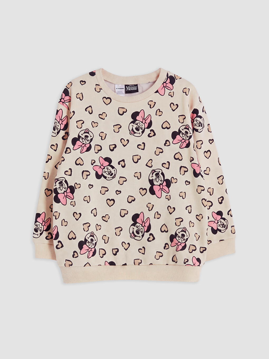 Bej Minnie Mouse Baskılı Kız Çocuk Takım-1