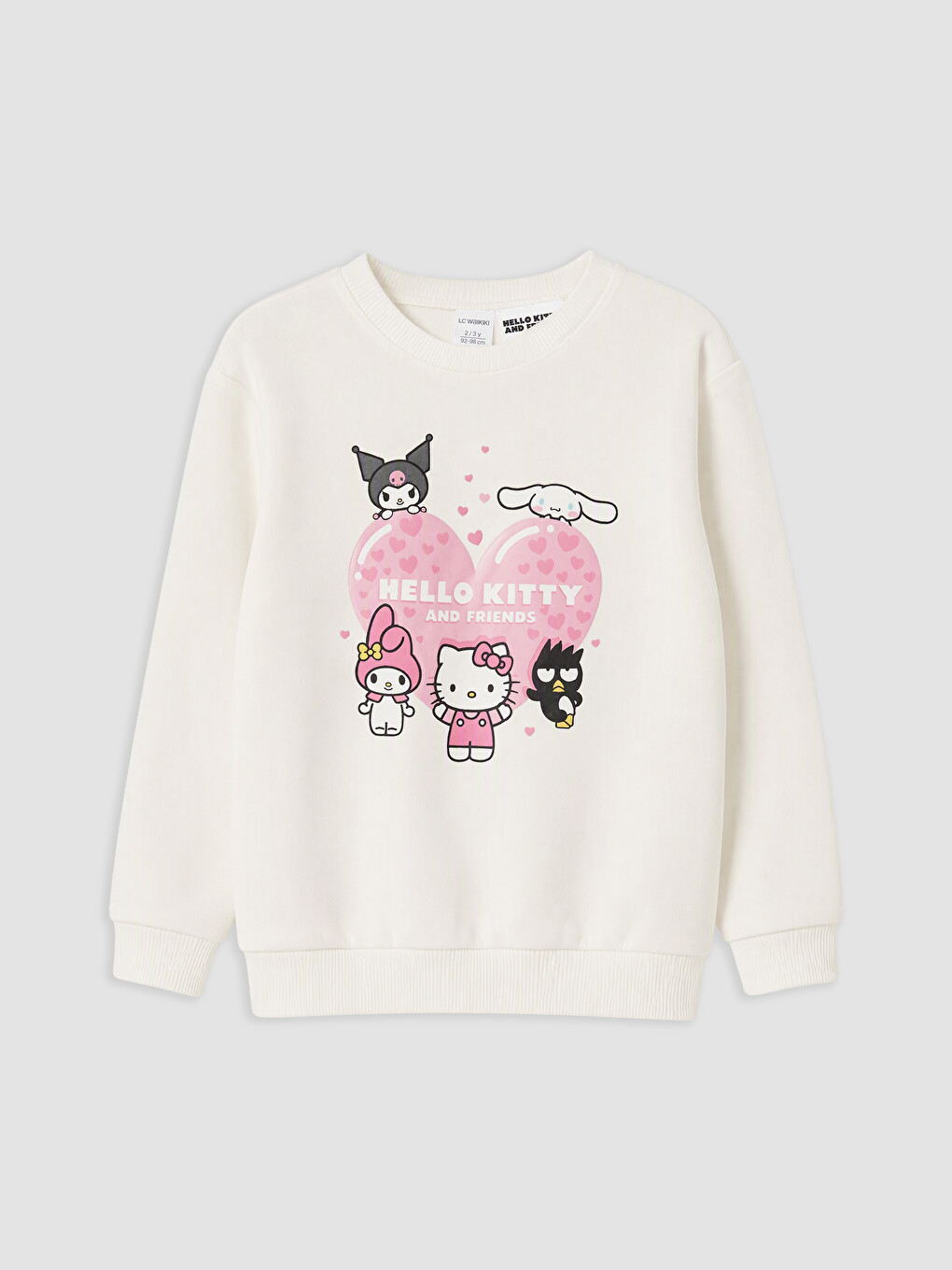 Ekru Hello Kitty Baskılı Kız Çocuk Sweatshirt