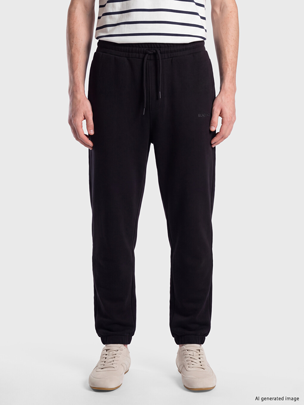 Siyah Regular Fit Erkek Jogger Eşofman Altı-1