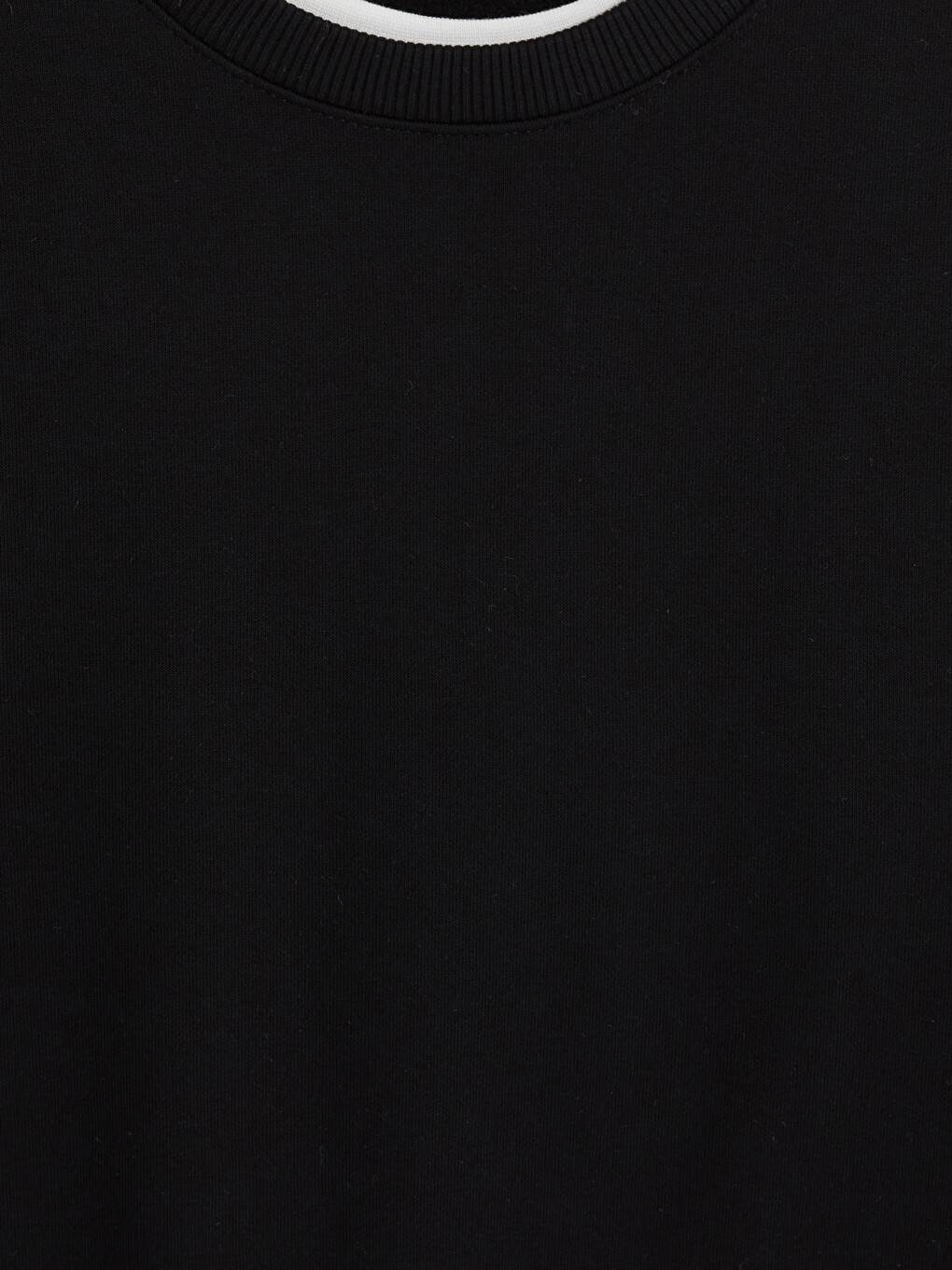 Siyah Bisiklet Yaka Erkek Kalın Sweatshirt-1