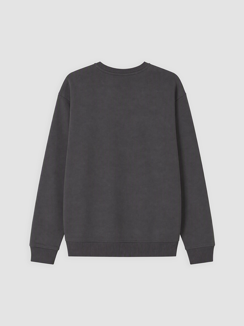 Antrasit Bisiklet Yaka Erkek Kalın Sweatshirt-1