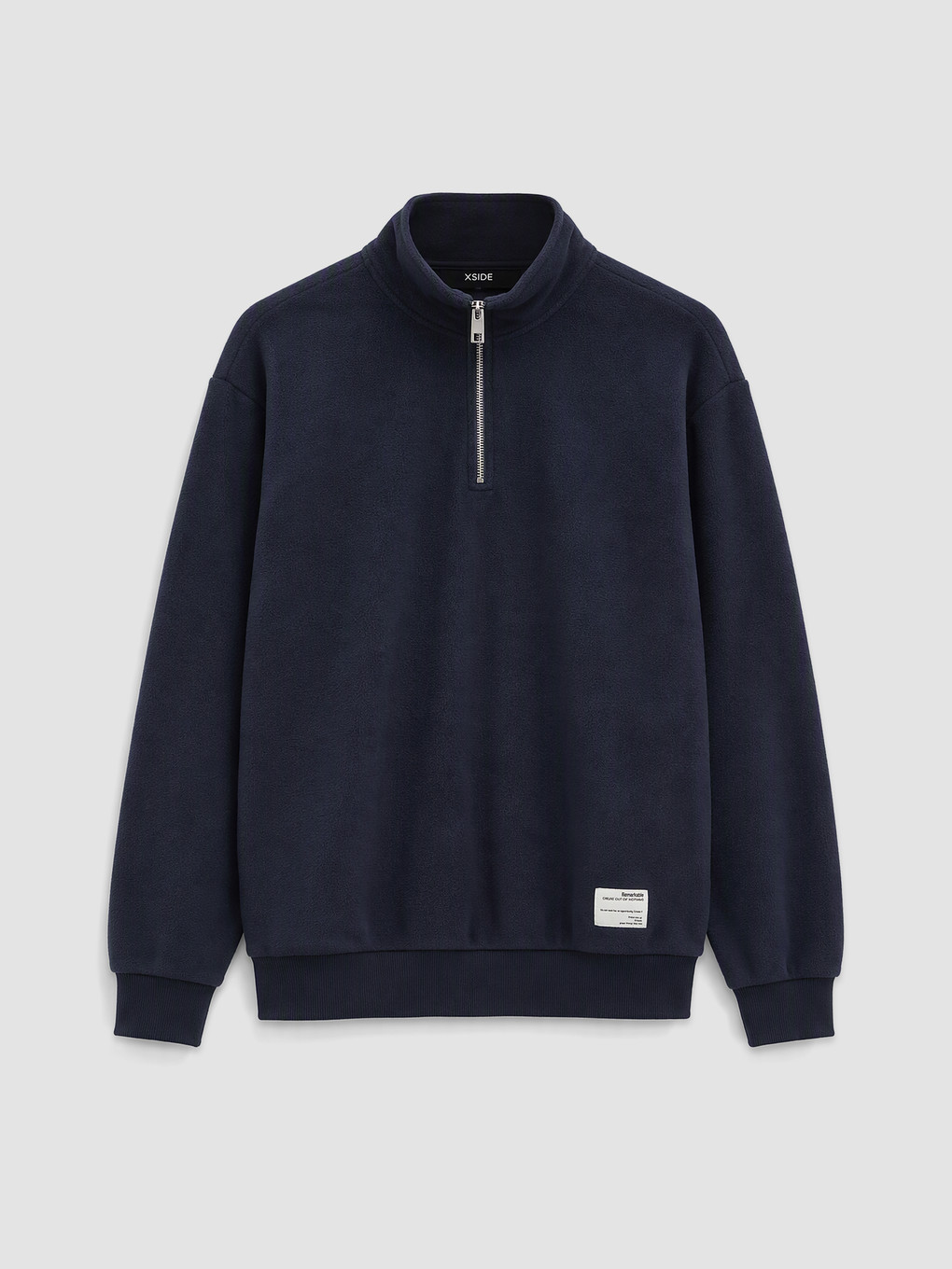 Lacivert Dik Yaka Erkek Sweatshirt