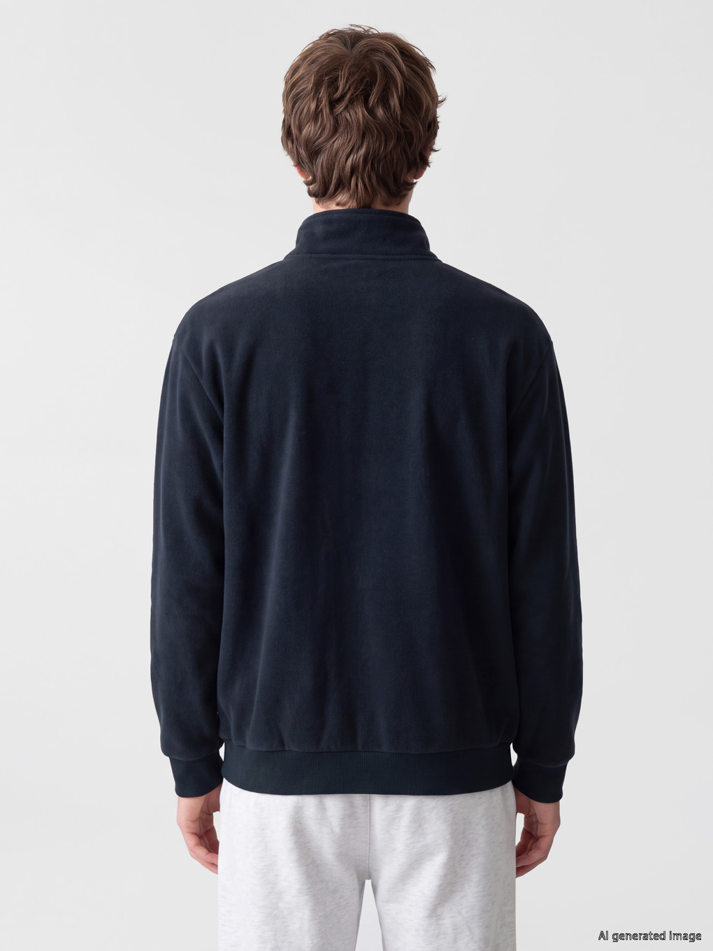 Yeşil Dik Yaka Erkek Sweatshirt-3
