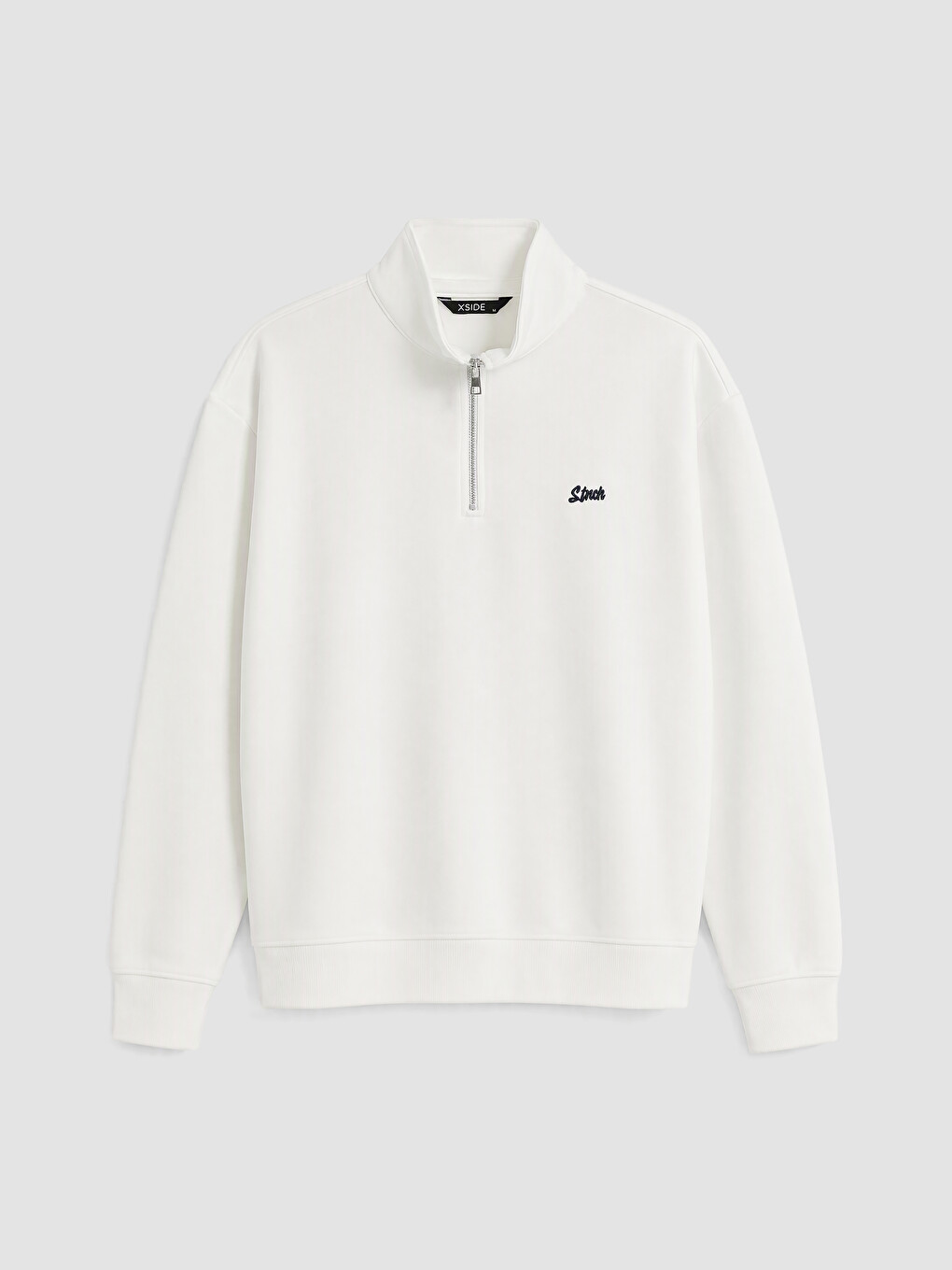 Mock Neck Embroidered Men's Sweatshirt