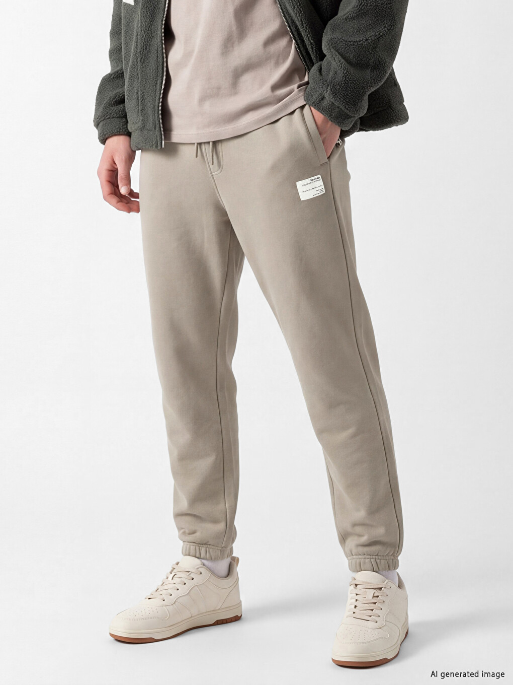 Bej Regular Fit Jogger Eşofman Altı