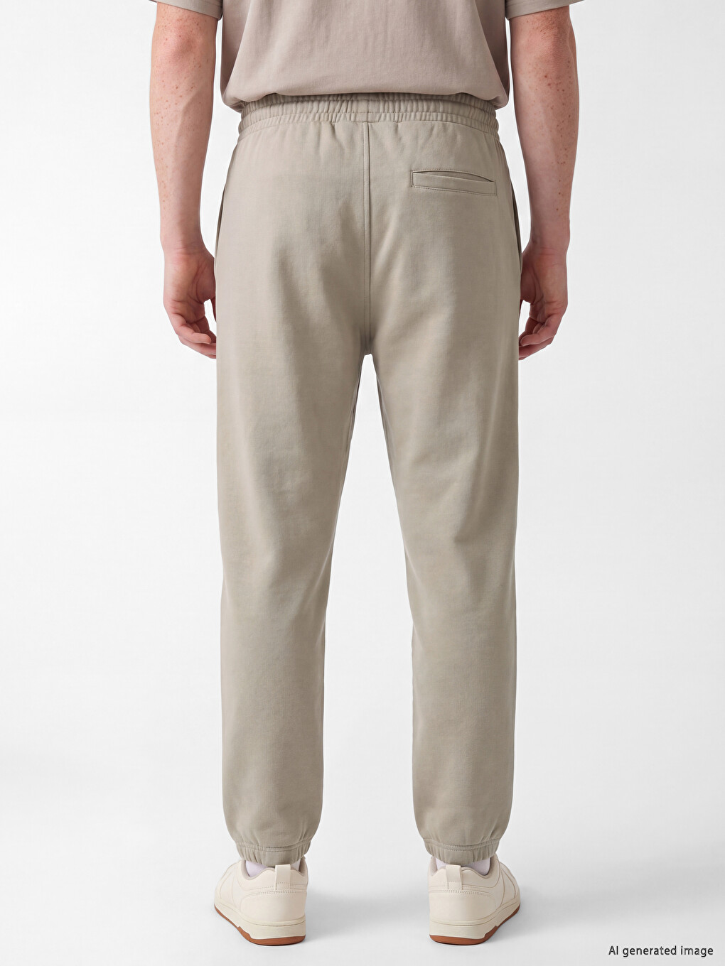 Bej Regular Fit Jogger Eşofman Altı-3