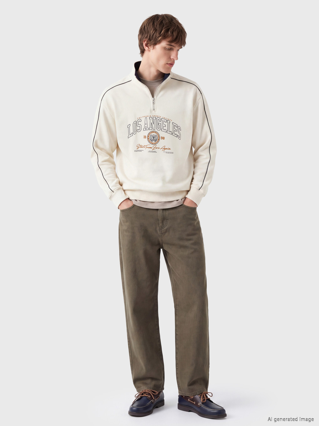 Mock Neck Printed Men's Sweatshirt-1