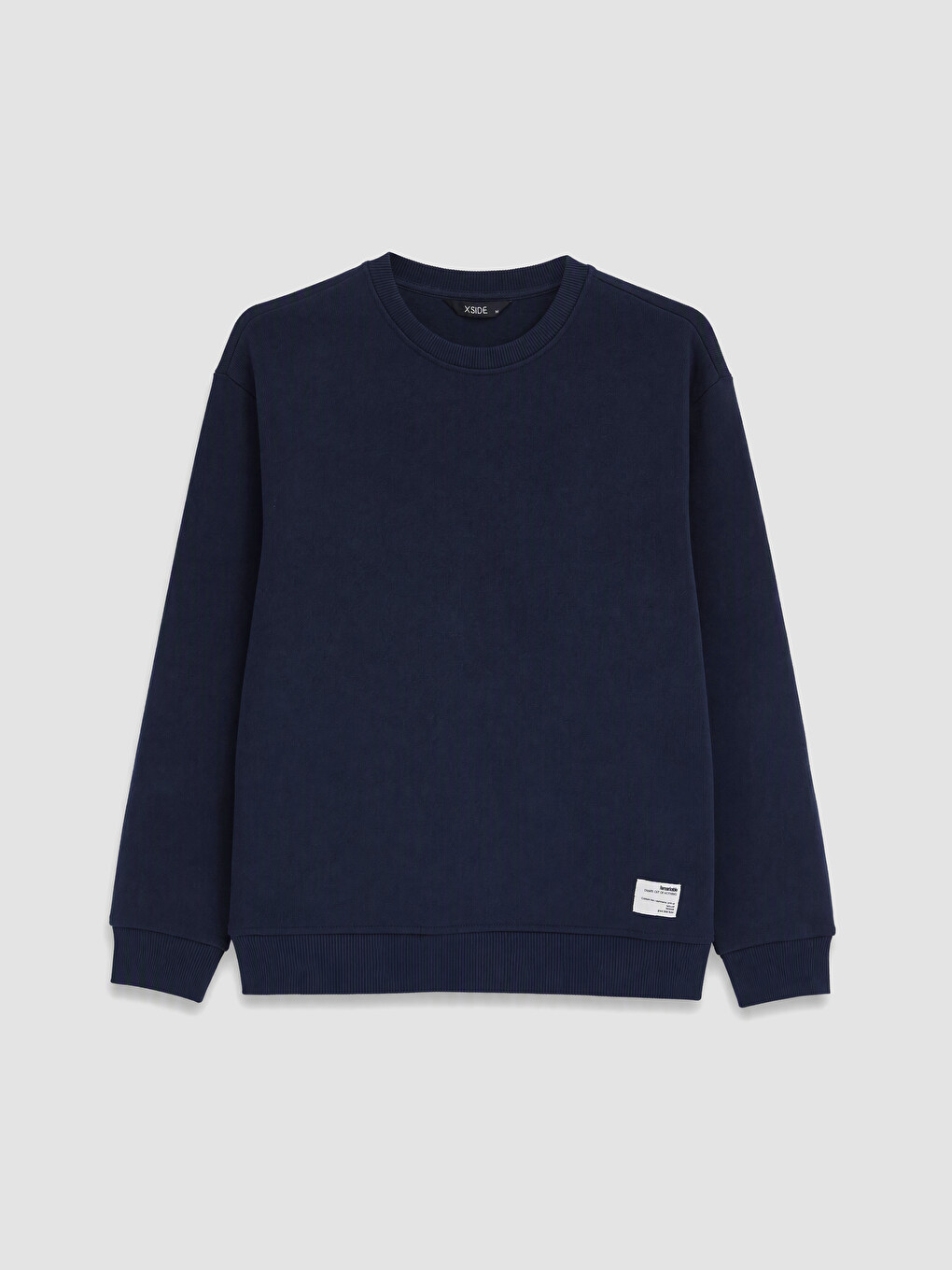 Lacivert Bisiklet Yaka Erkek Sweatshirt