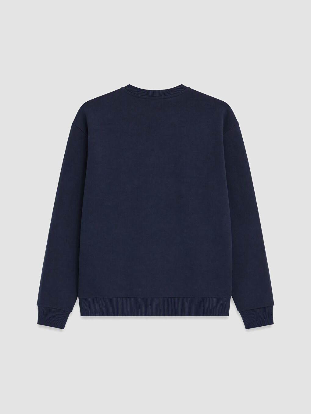 Lacivert Bisiklet Yaka Erkek Sweatshirt-2