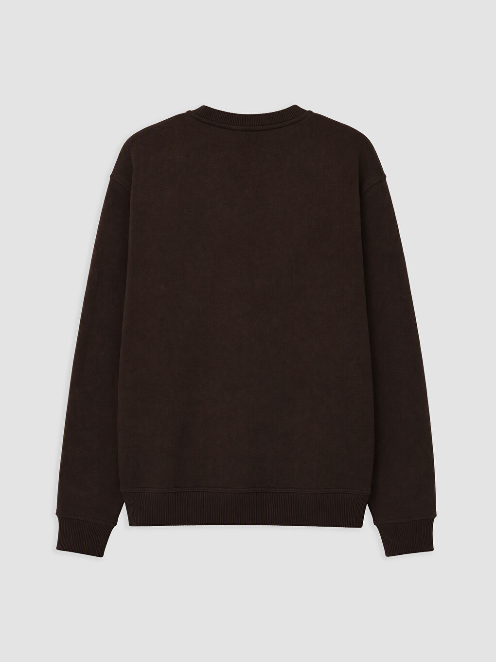 Kahverengi Bisiklet Yaka Erkek Sweatshirt-1