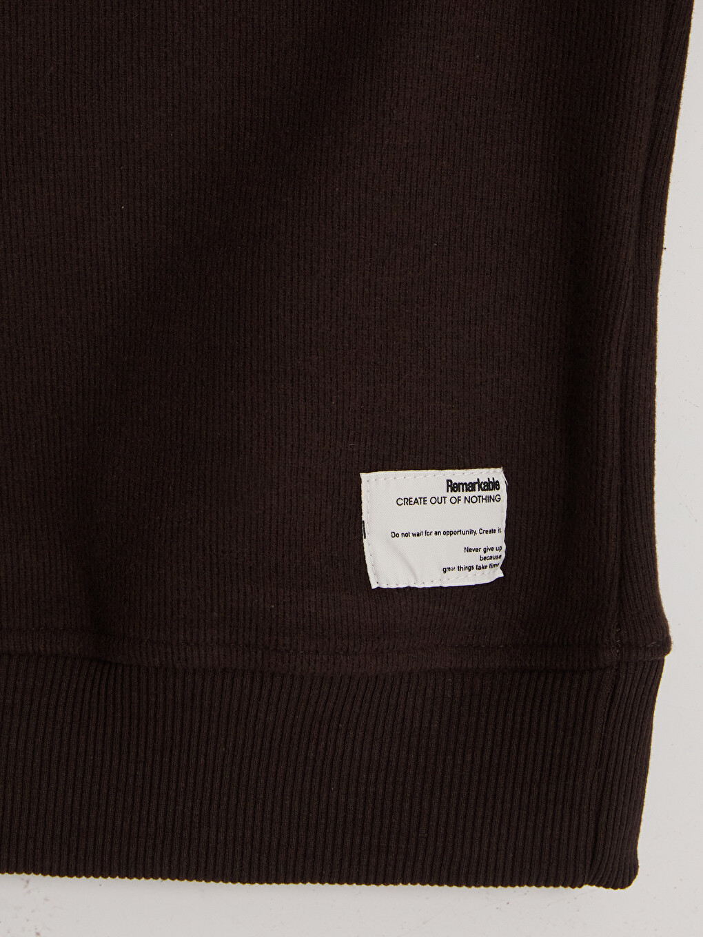 Kahverengi Bisiklet Yaka Erkek Sweatshirt-3