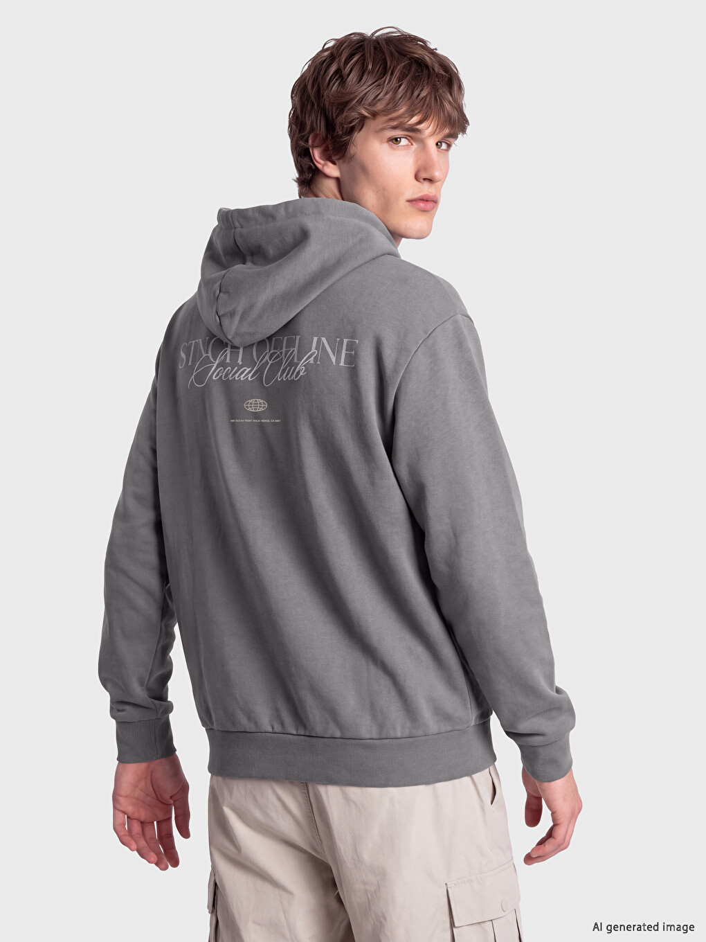Mashkull Gri Sweatshirt