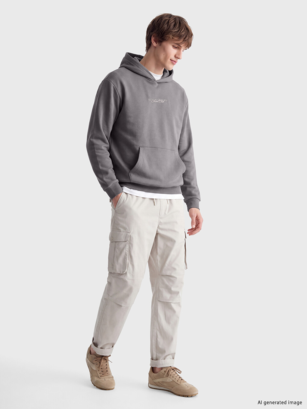 Mashkull Gri Sweatshirt-1