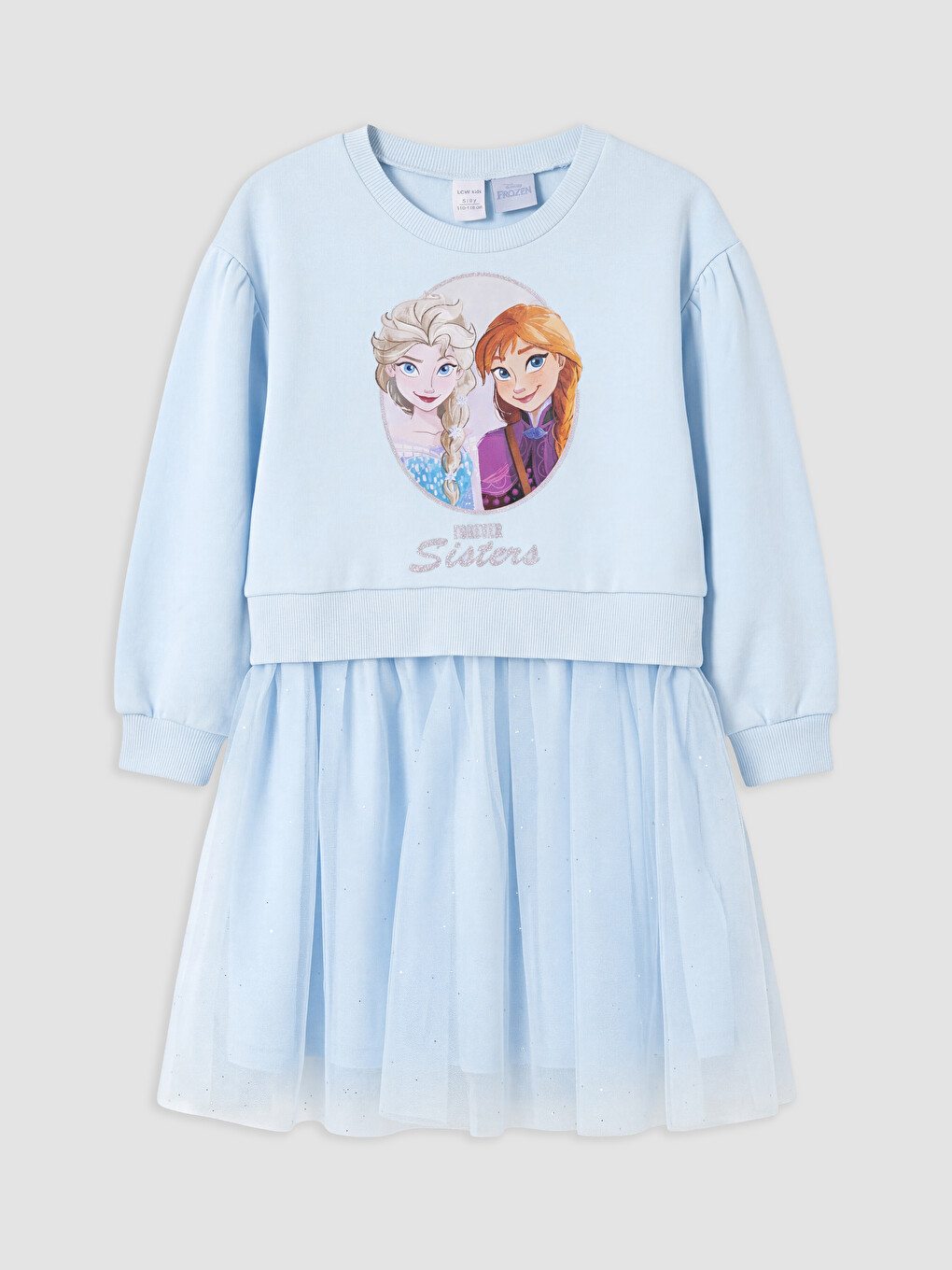 Fustan Me Tyl Me Detaje Frozen I Licencuar Për Vajza