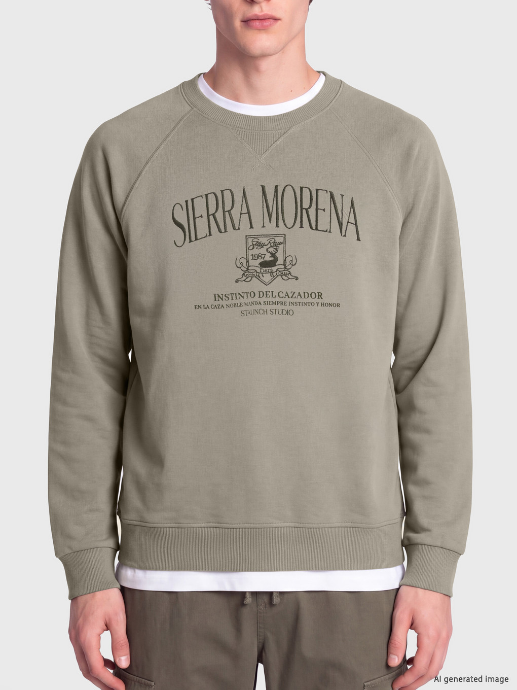Bisiklet Yaka Erkek Kalın Sweatshirt-2