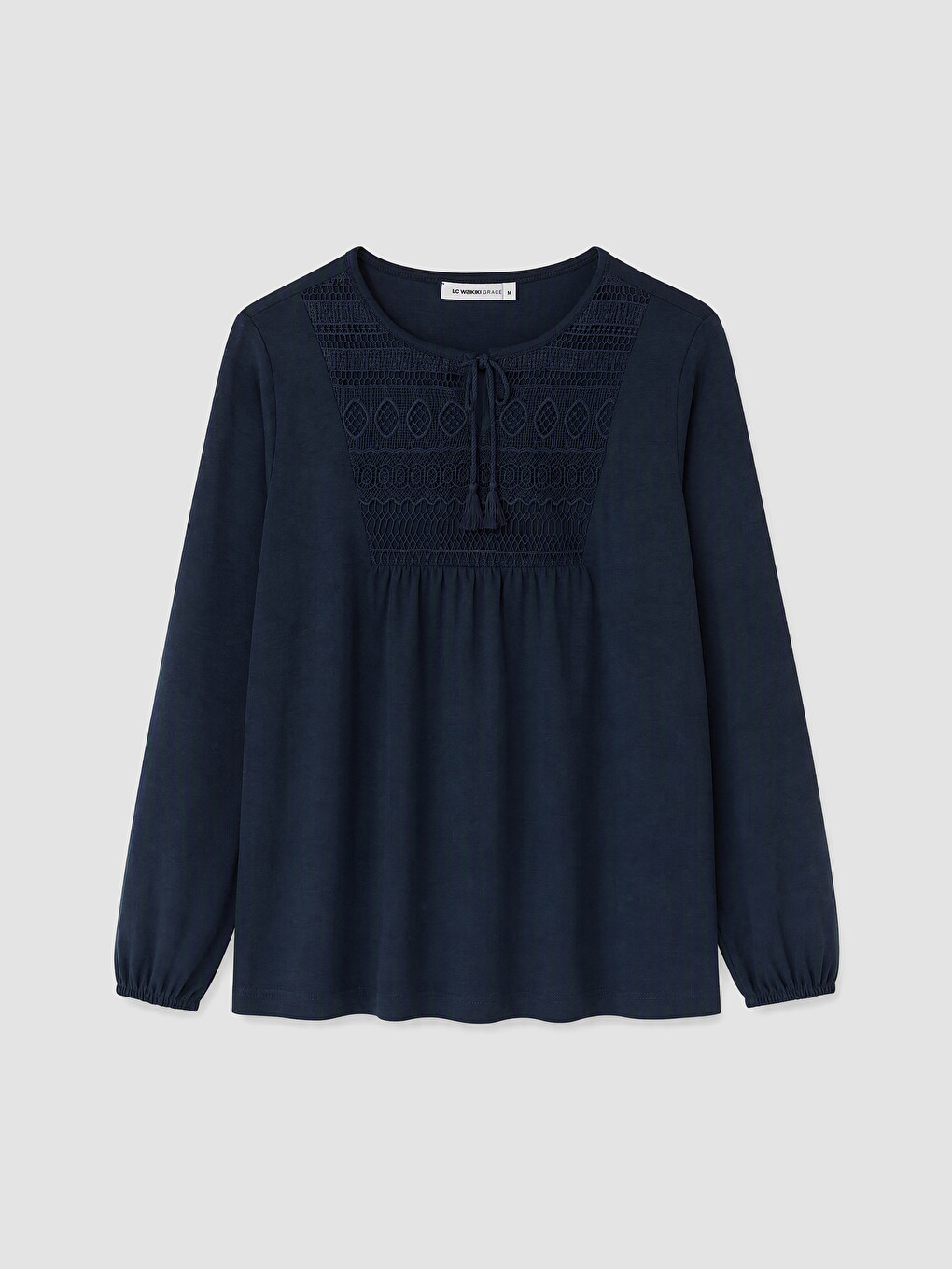 Tie Neck Embroidered Blouse