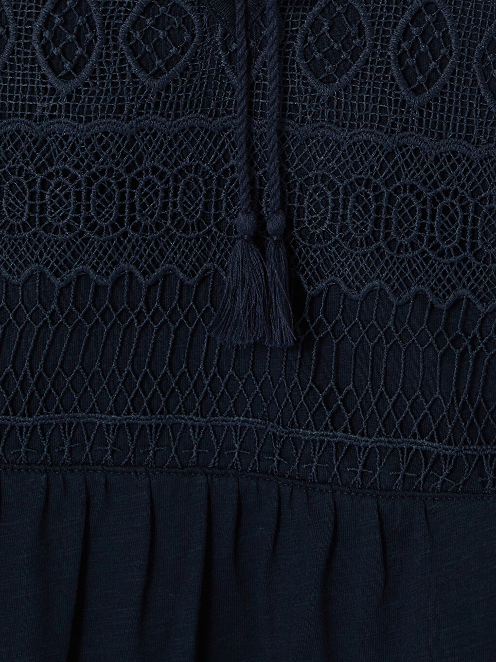 Tie Neck Embroidered Blouse-1