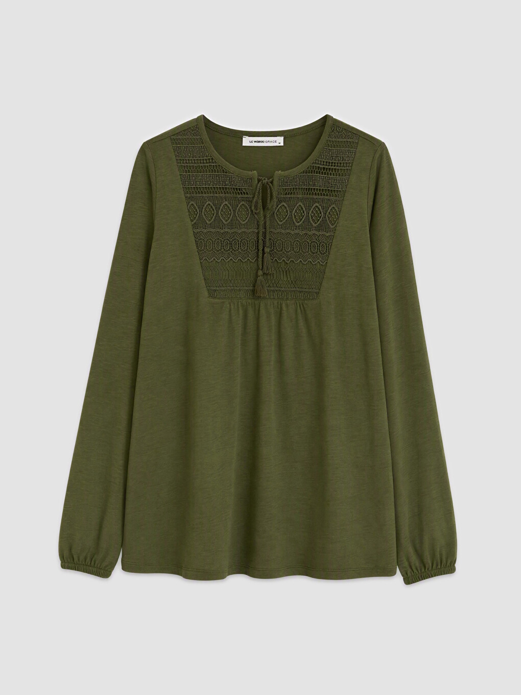 Bluza S Vezanim Izrezom I Vezom-4