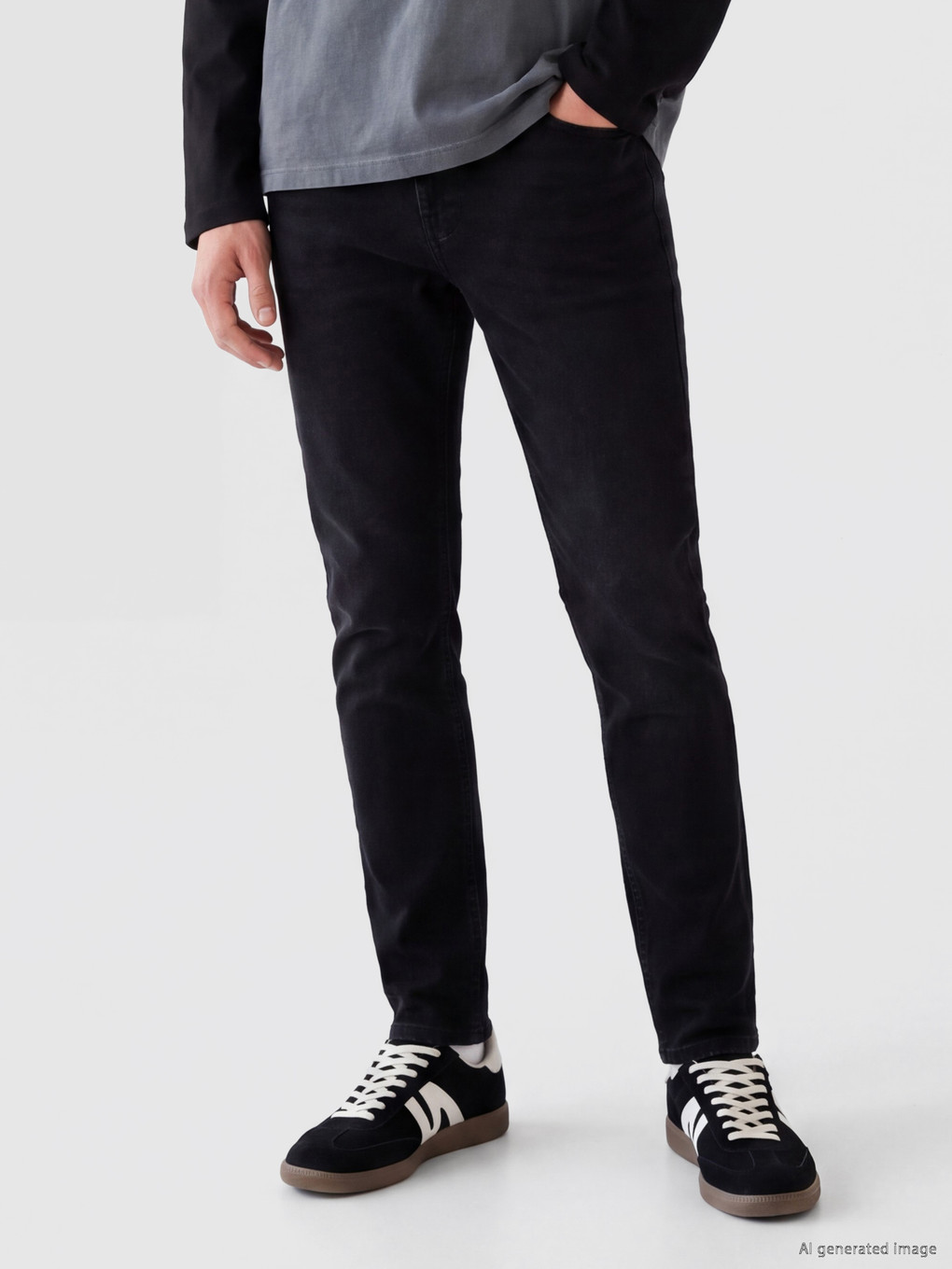 Siyah 750 Slim Fit Erkek Jean Pantolon-1