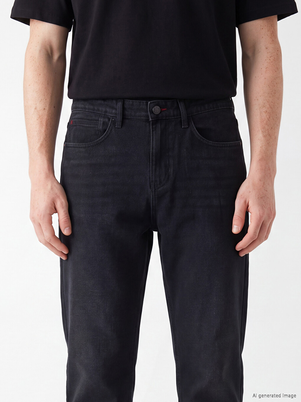 Siyah 745 Baggy Fit Erkek Jean Pantolon-2