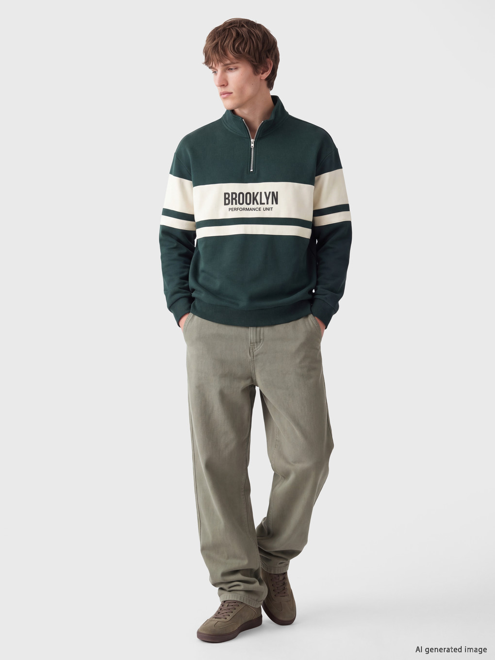Color Block Men's Thick Sweatshirt