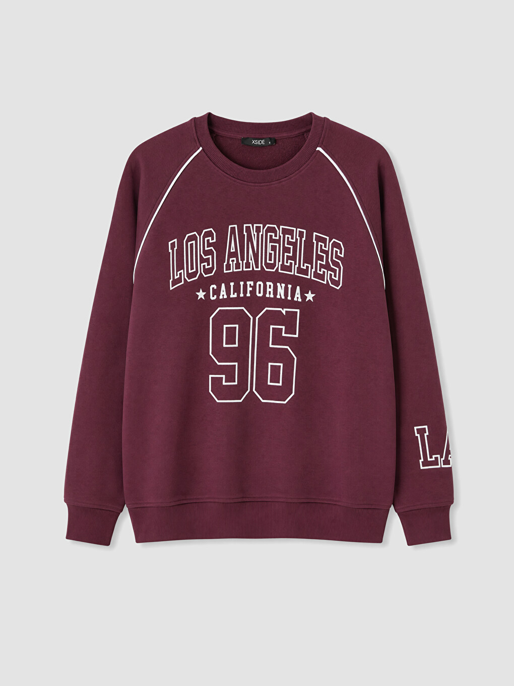 Mürdüm Baskılı Oversize Kadın Sweatshirt-4