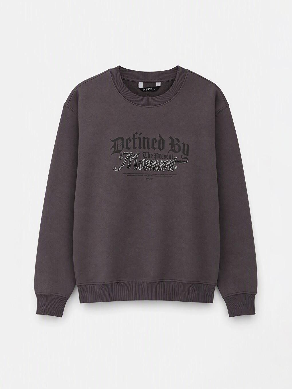 Crew Neck Printed Thick Sweatshirt