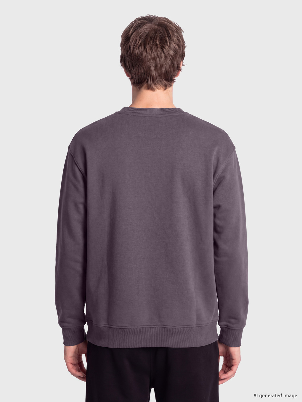 Crew Neck Printed Thick Sweatshirt-2