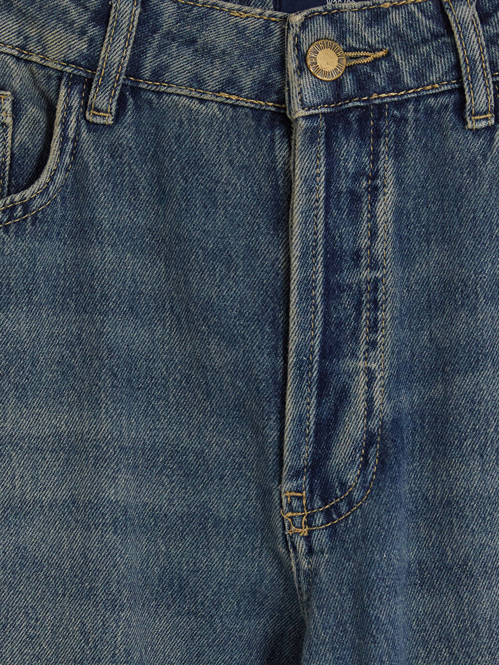 İndigo Barrel Fit Kadın Jean Pantolon-1
