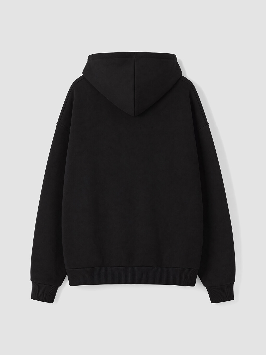Siyah Kapüşonlu Kalın Kız Çocuk Fermuarlı Sweatshirt-2