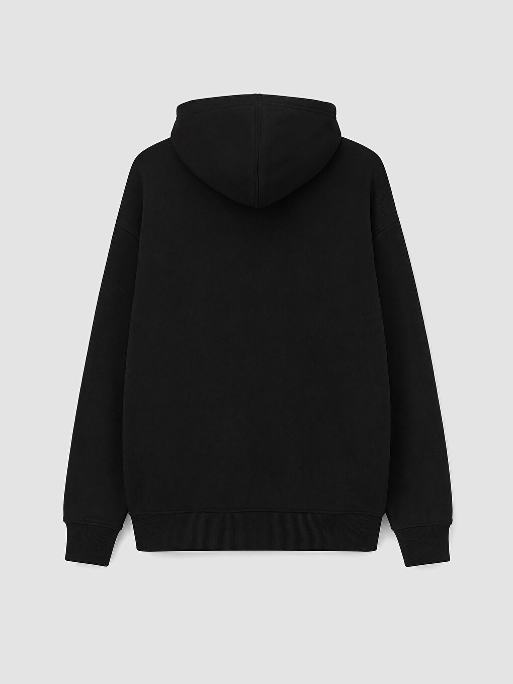 Siyah Oversize Kadın Kalın Fermuarlı Sweatshirt-3