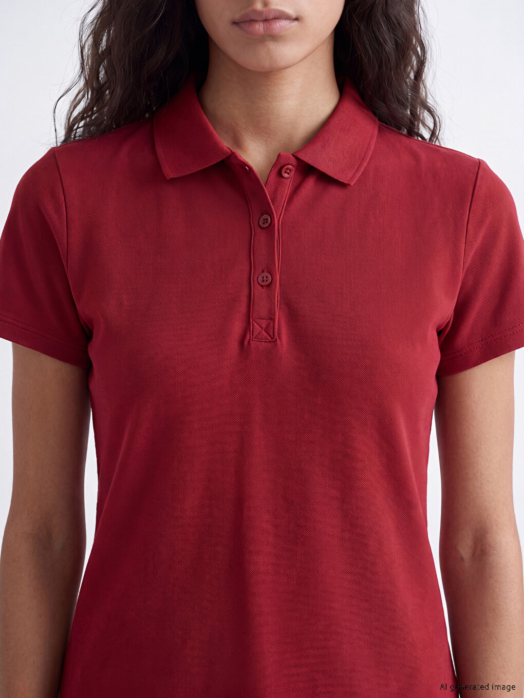 Polo Collar Pique Women's T-shirt-2
