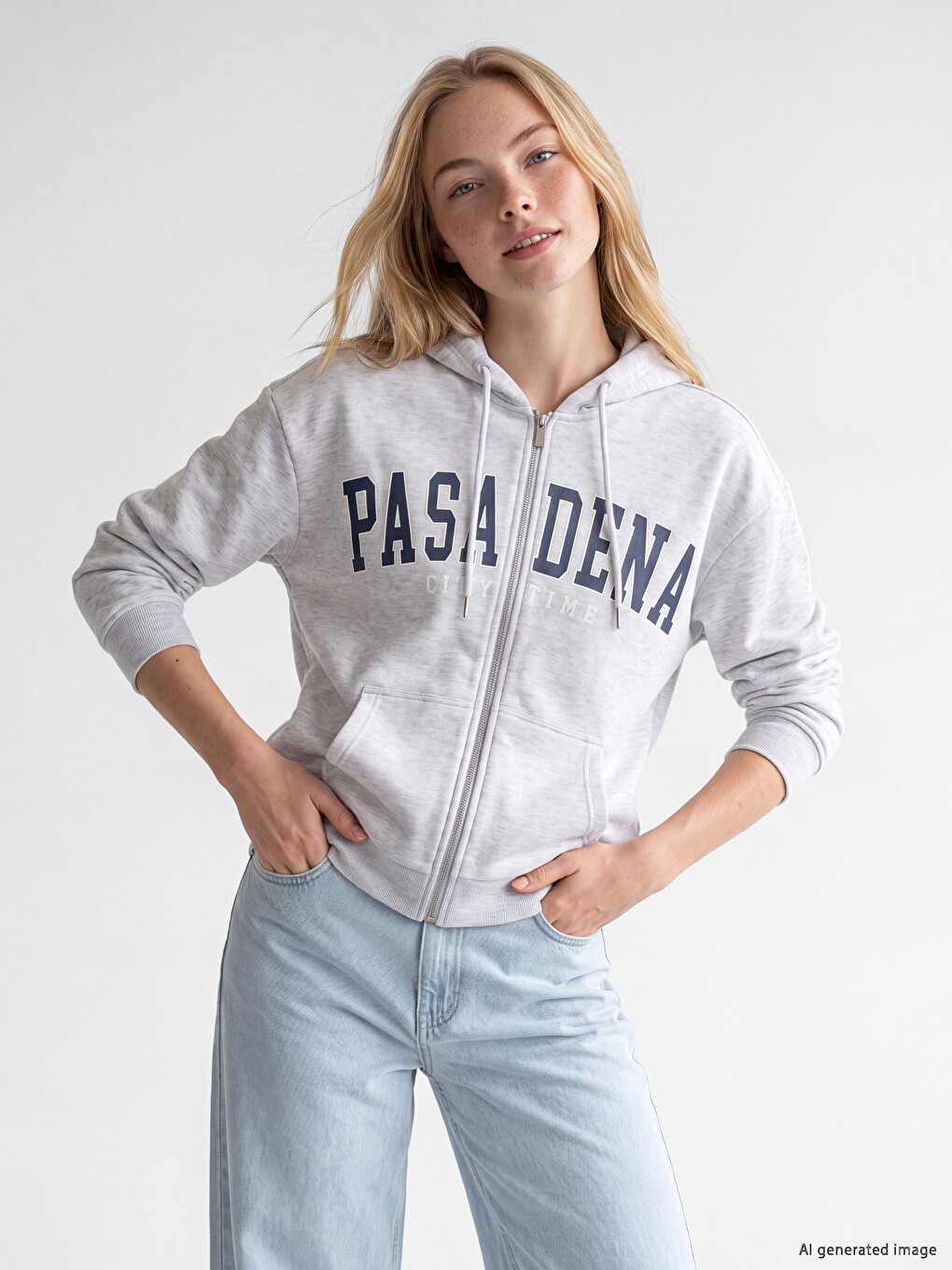 Pasadena Printed Women's Thick Zippered Sweatshirt