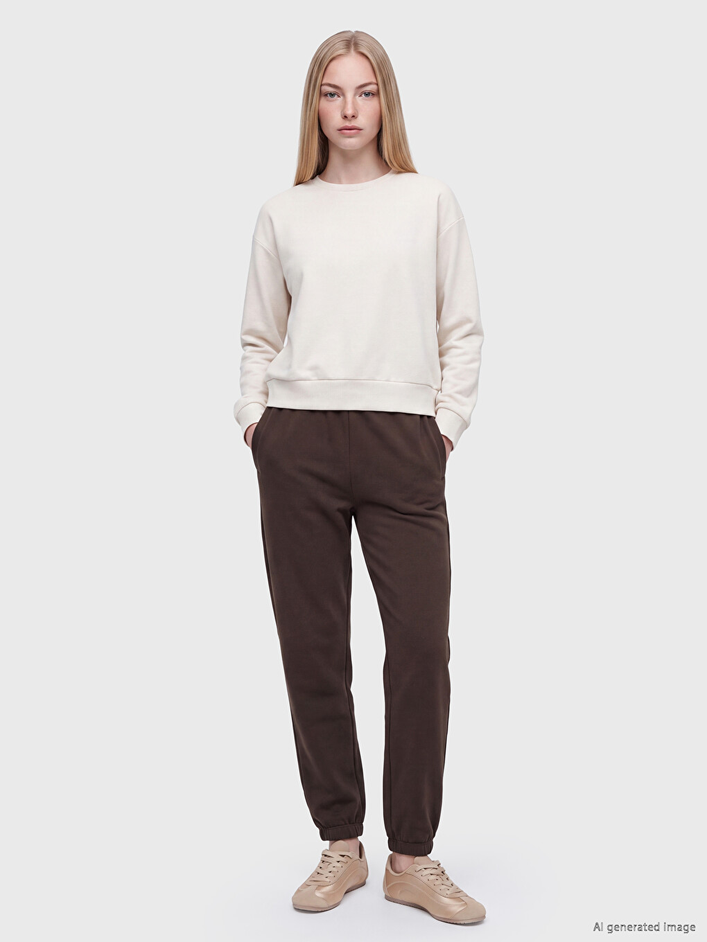 Woman Brown Jogger Sweatpants