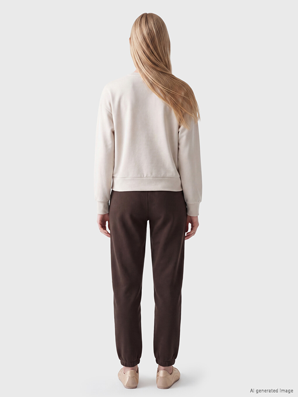 Woman Brown Jogger Sweatpants-3