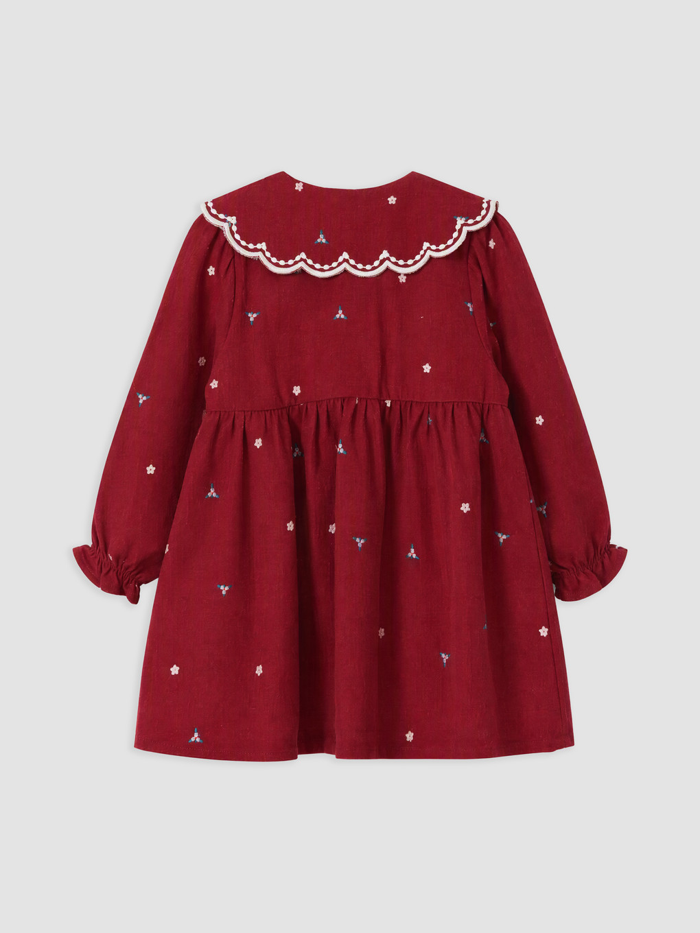 Peter Pan Collar Embroidered Baby Girls' Dress-1