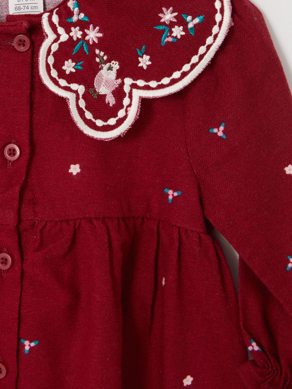 Peter Pan Collar Embroidered Baby Girls' Dress-2