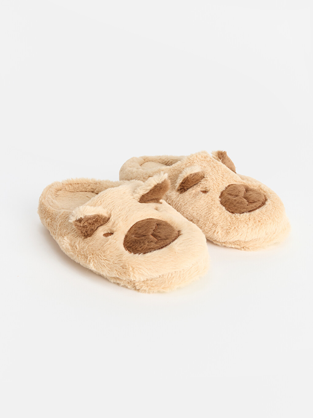 Teddy Bear Figured Plush Boy Home Slipper-1