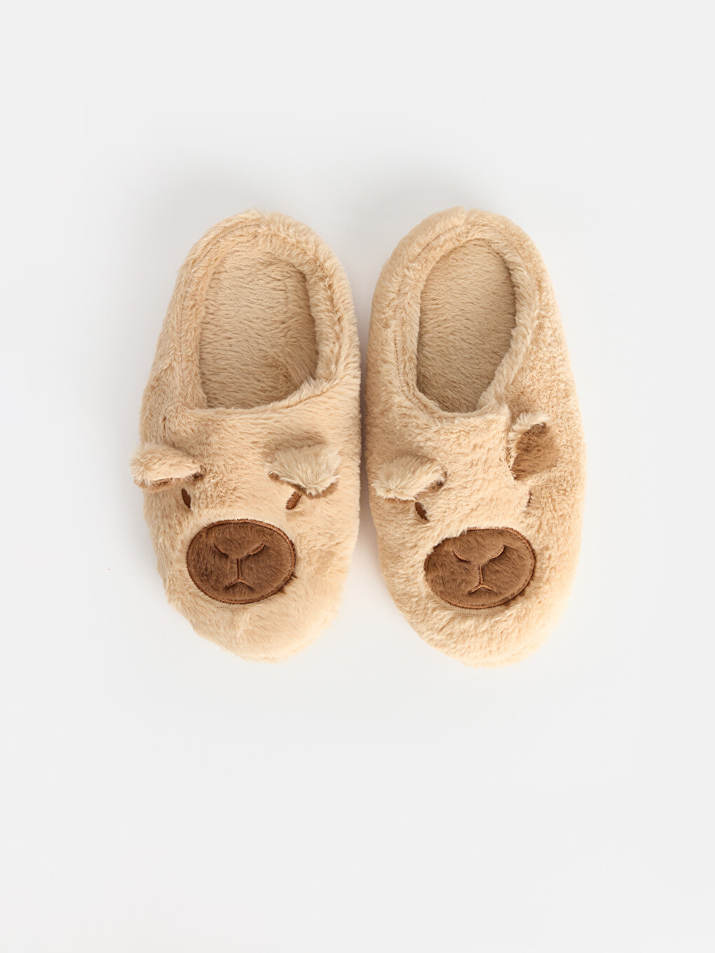 Teddy Bear Figured Plush Boy Home Slipper-3
