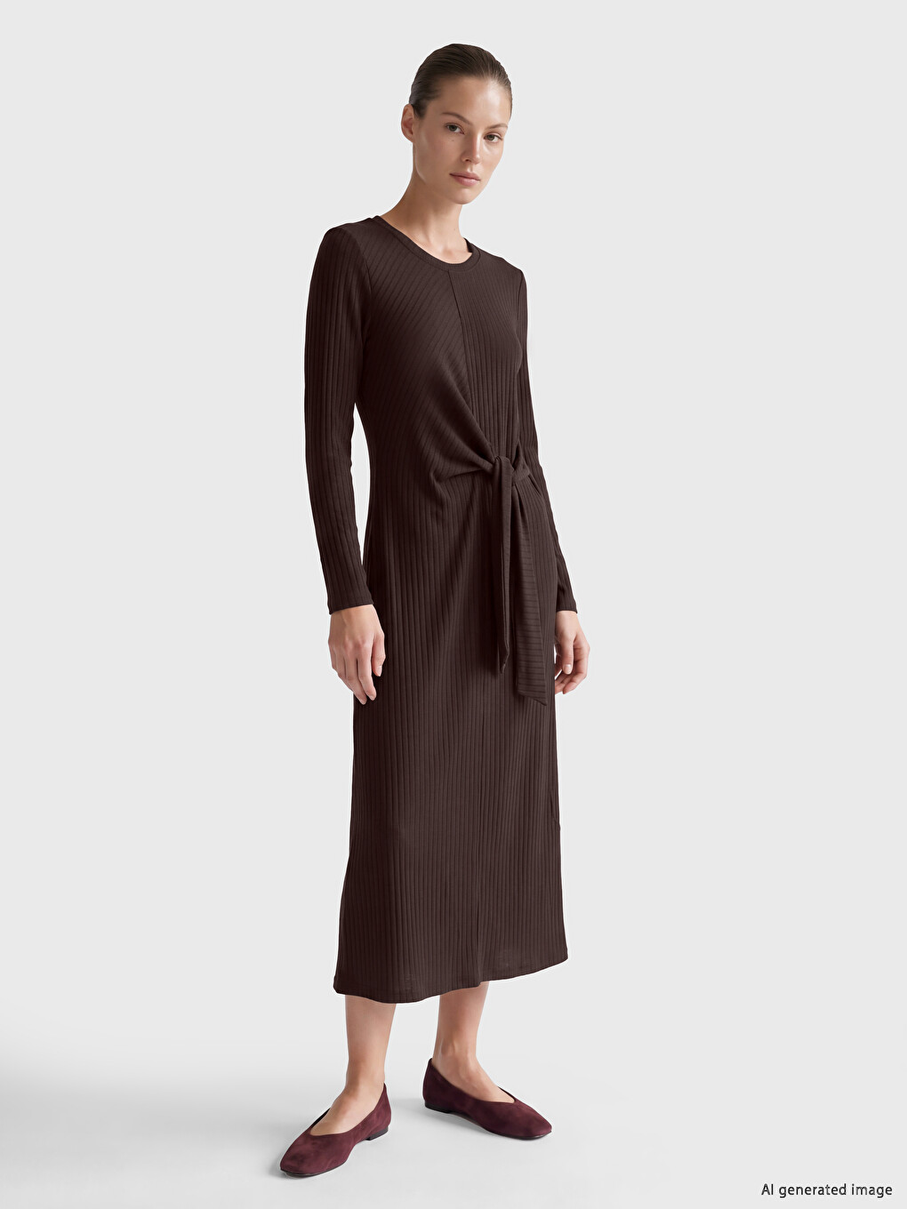 Crew Neck Ribbed Dress