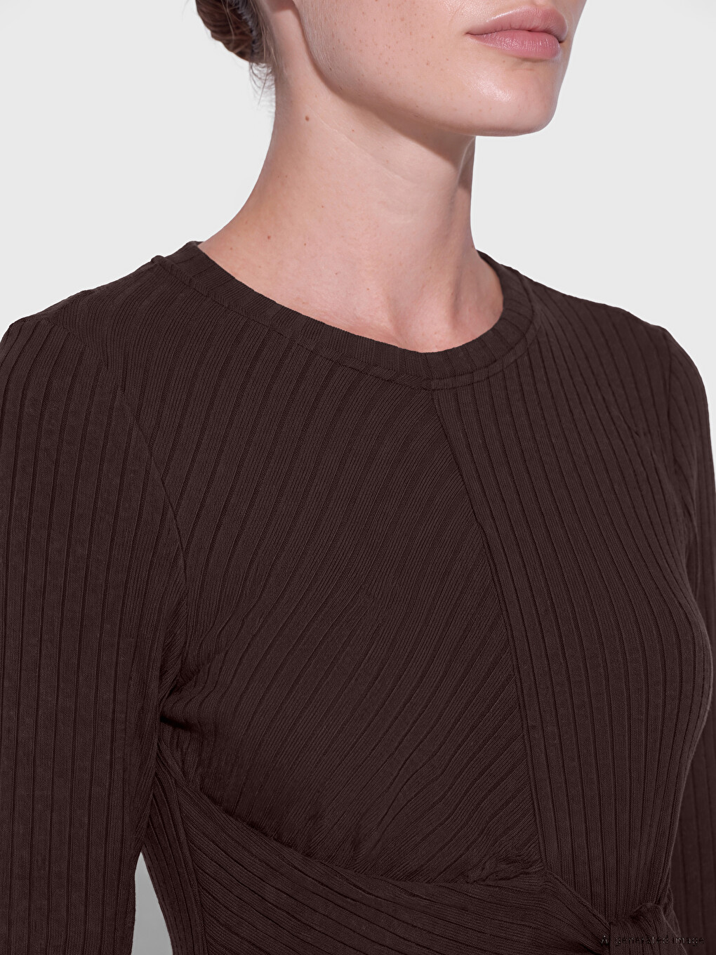 Crew Neck Ribbed Dress-2