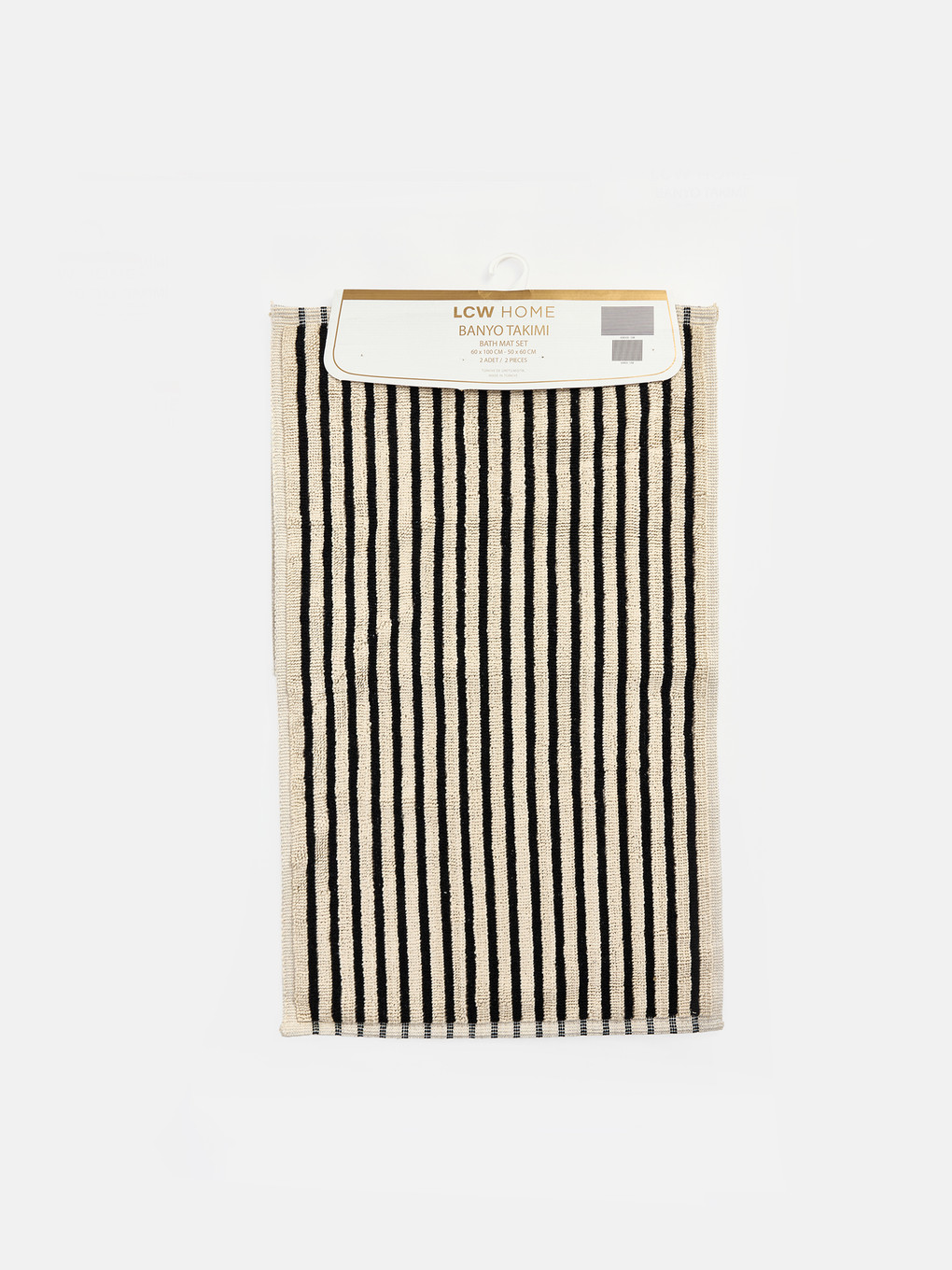 Striped Patterned 2 Pack Bath Mat Set-1