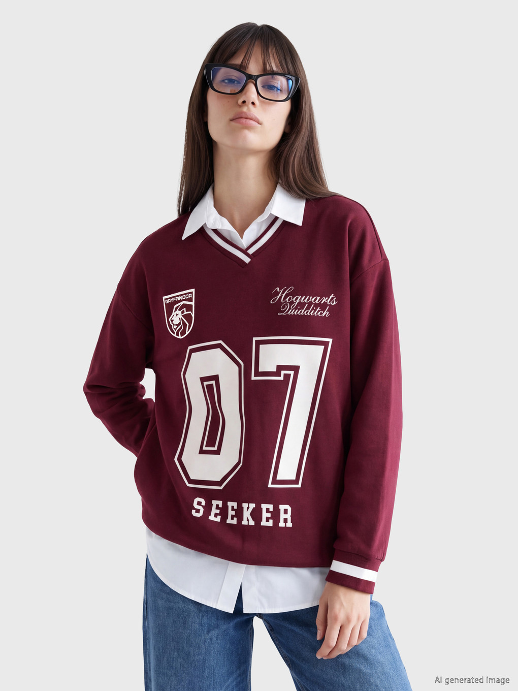 Harry Potter Printed Oversize Women's Sweatshirt