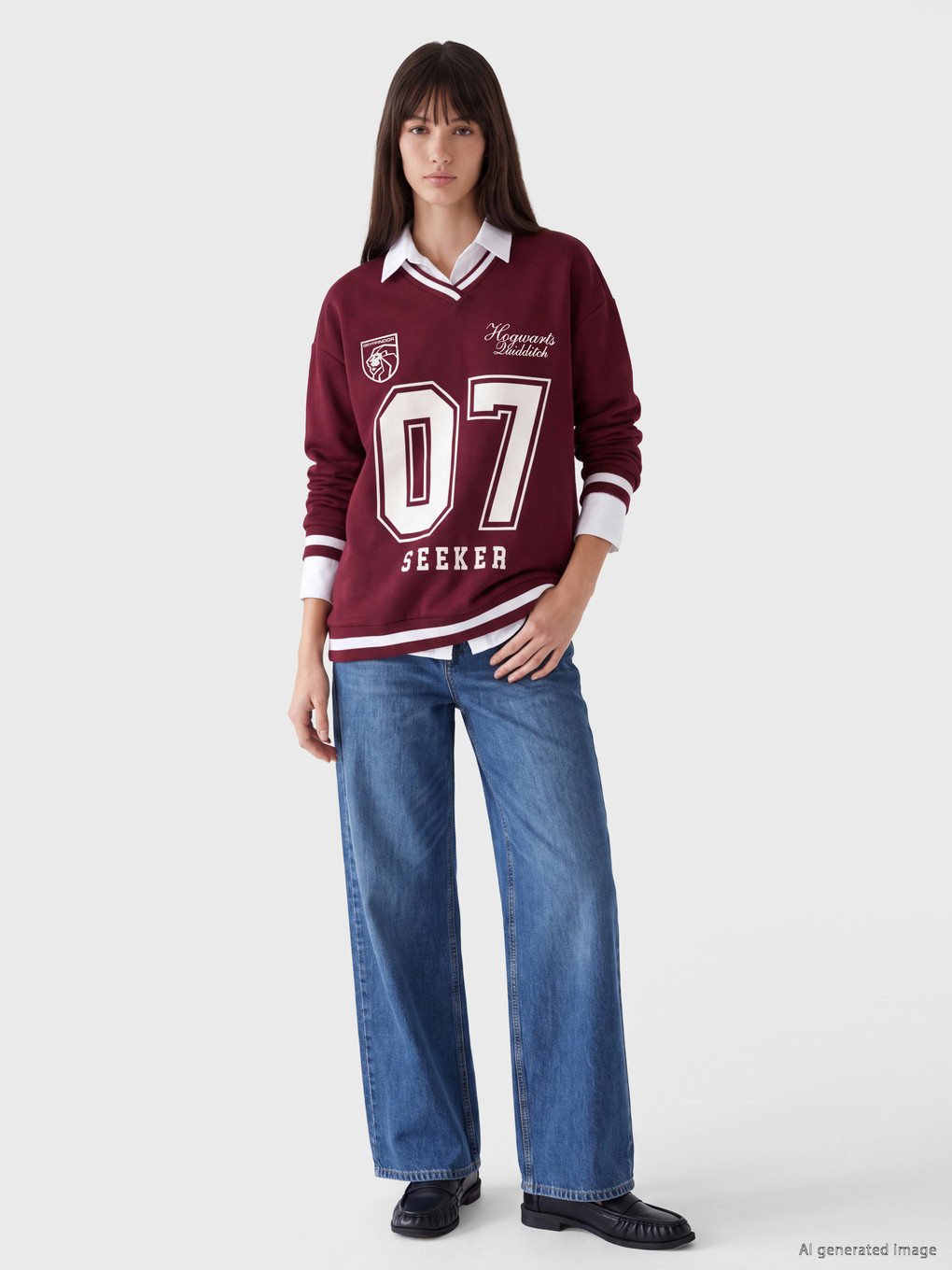 Harry Potter Printed Oversize Women's Sweatshirt-1