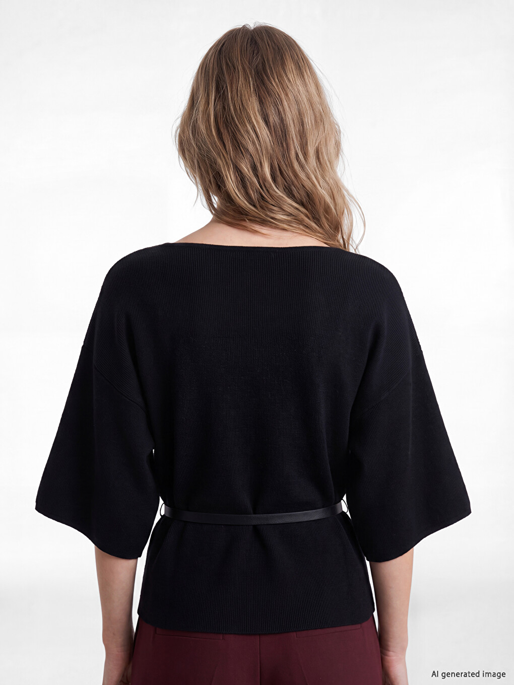 Slash Neck Women's Knitwear Sweater-3